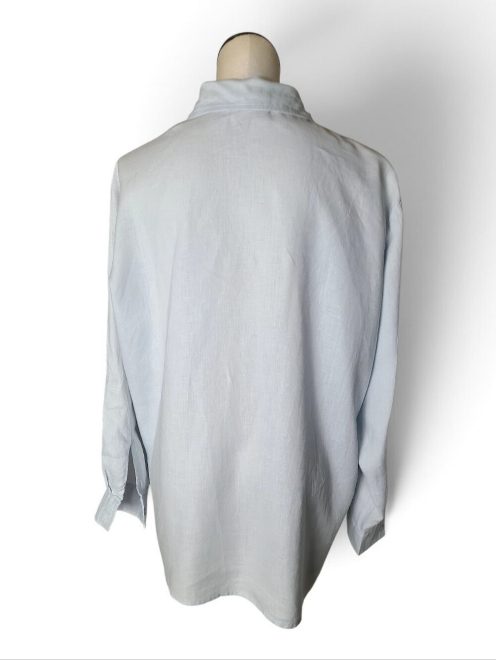 Elisabeth by Liz Claiborne Baby Blue 100% Linen Button-Up Shirt - Picture 4 of 4